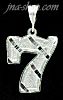 Sterling Silver Number 7 Charm Pendant
