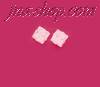 Sterling Silver 4mm Princess Cut Pink CZ Stud Earrings
