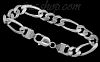 Sterling Silver 7.5" Figaro Chain Bracelet 10.5mm