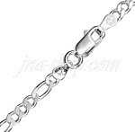 Sterling Silver 7" Figaro Chain 3mm
