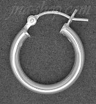 Sterling Silver 16mm French Lock Hoop Earrings 2mm tubing