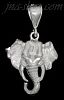 Sterling Silver DC Elephant Head Charm Pendant