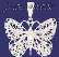 Sterling Silver DC Filigree Butterfly Charm Pendant