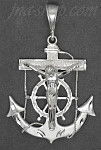 Sterling Silver DC Anchor Cross Crucifix Charm Pendant