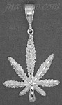 Sterling Silver DC Marijuana Pot Leaf Charm Pendant