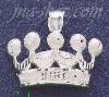Sterling Silver DC Big Crown 'KING' Charm Pendant
