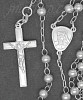 Sterling Silver 26" Crucifix & Virgin Mary Rosary 5mm Beads