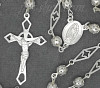 Sterling Silver 30" Crucifix & Virgin Mary Rosary 5mm Beads