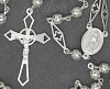 Sterling Silver 25" Crucifix & Virgin Mary 5mm Beads