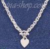 Sterling Silver 20" Heart Necklace 8mm