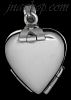 Sterling Silver 4-Pictures Flat Heart Locket Pendant w/Open Heart Clasp