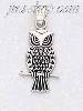 Sterling Silver Owl on Brach Charm Pendant