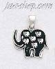 Sterling Silver Elephant w/Small Elephants Inside Charm Pendant