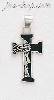 Sterling Silver Cross w/Jesus Face Charm Pendant