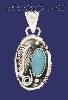 Sterling Silver Genuine American Indian Turquoise Charm Pendant