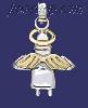 Sterling Silver Two-Tone Angel Charm Pendant