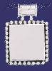 Sterling Silver Square w/Beads Engravable Charm Pendant Sterling Silver Square w/Beads Engravable Charm Pendant