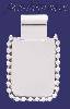 Sterling Silver Rectangular w/Beads Engravable Charm Pendant Sterling Silver Rectangular w/Beads Engravable Charm Pendant