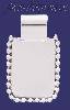 Sterling Silver Rectangular w/Beads Engravable Charm Pendant