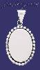 Sterling Silver Oval w/Beads Engravable Charm Pendant