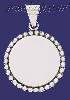 Sterling Silver Circle w/Beads Engravable Charm Pendant Sterling Silver Circle w/Beads Engravable Charm Pendant