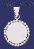 Sterling Silver Circle w/Beads Engravable Charm Pendant