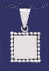 Sterling Silver Square w/Beads Engravable Charm Pendant