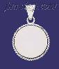 Sterling Silver Circle w/Rope Engravable Charm Pendant Sterling Silver Circle w/Rope Engravable Charm Pendant