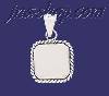 Sterling Silver Square w/Rope Engravable Charm Pendant Sterling Silver Square w/Rope Engravable Charm Pendant