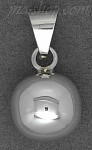 Sterling Silver High Polish Ball Bell Rattle Charm Pendant 14mm