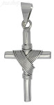 Sterling Silver Tubular Cross w/Shroud Charm Pendant