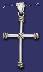 Sterling Silver Tubular Cross w/Ropes Pendant