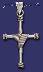 Sterling Silver Cross w/Shroud & Ropes Charm Pendant