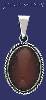 Sterling Silver Oval Shape Stone Charm Pendant