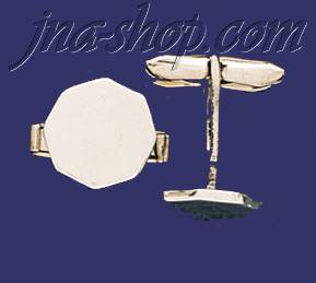 Sterling Silver Plain Octagonal Cufflinks - Click Image to Close