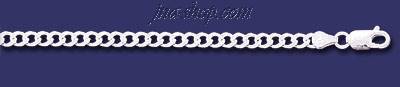 Sterling Silver 8" Curb Chain 4mm - Click Image to Close
