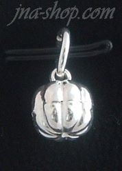 Sterling Silver Small Corrugated Bell Rattle Charm Pendant - Click Image to Close