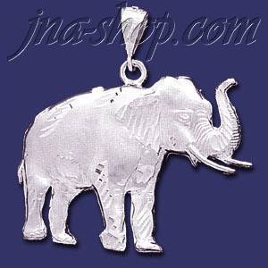 Sterling Silver DC Big Elephant Charm Pendant - Click Image to Close