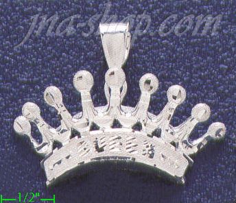Sterling Silver DC Big Crown 'QUEEN' Charm Pendant - Click Image to Close