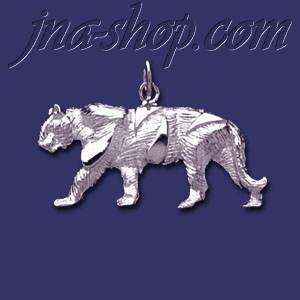 Sterling Silver Tiger Feline Animal Charm Pendant - Click Image to Close