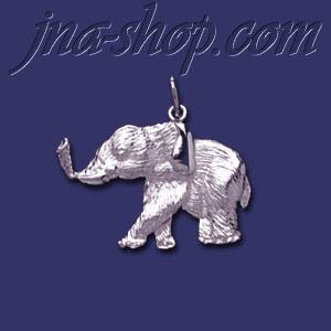 Sterling Silver Elephant Animal Charm Pendant - Click Image to Close