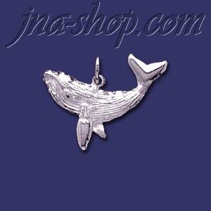 Sterling Silver Blue Whale Animal Charm Pendant - Click Image to Close