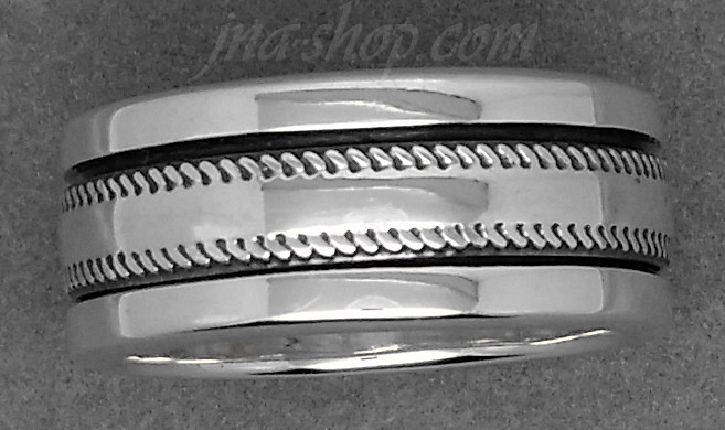 Sterling Silver MENS SPINNER RING W/ KNURLED EDGE SPINNING BAND size 8 - Click Image to Close