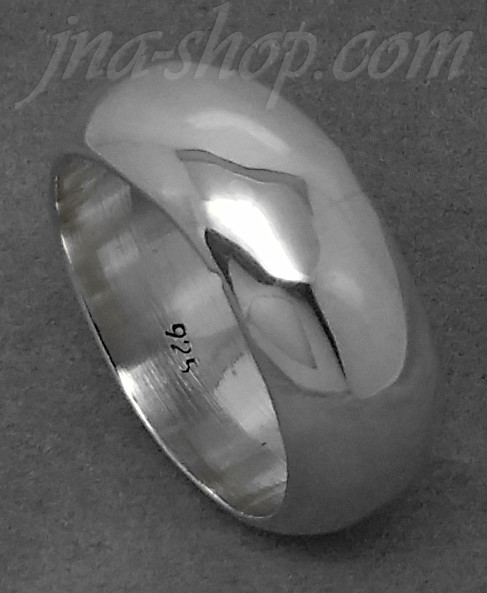 Sterling Silver Wedding Band Ring 10mm sz 8 - Click Image to Close