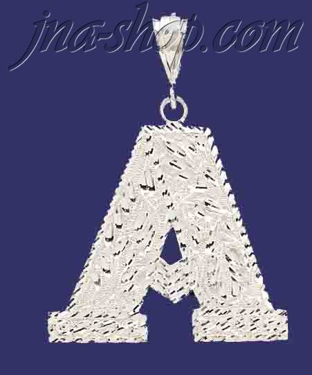 Sterling Silver Initial Letter A Charm Pendant - Click Image to Close