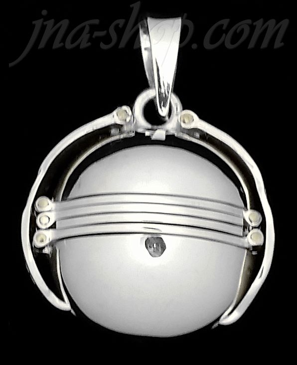 Sterling Silver 6-Picture Photo Ball Locket Charm Pendant - Click Image to Close