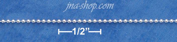 18" Sterling Silver 120 BEAD CHAIN (1.2MM) - Click Image to Close