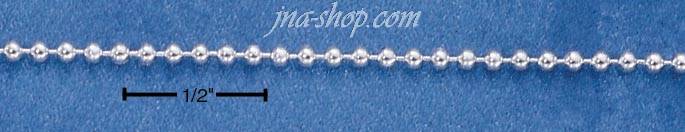 16" Sterling Silver 150 BEAD CHAIN (1.5MM) - Click Image to Close