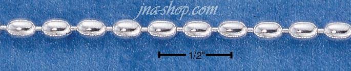 20" Sterling Silver OVAL BEAD CHAIN (3MM) - Click Image to Close