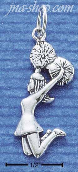 Sterling Silver CHEERLEADER CHARM - Click Image to Close
